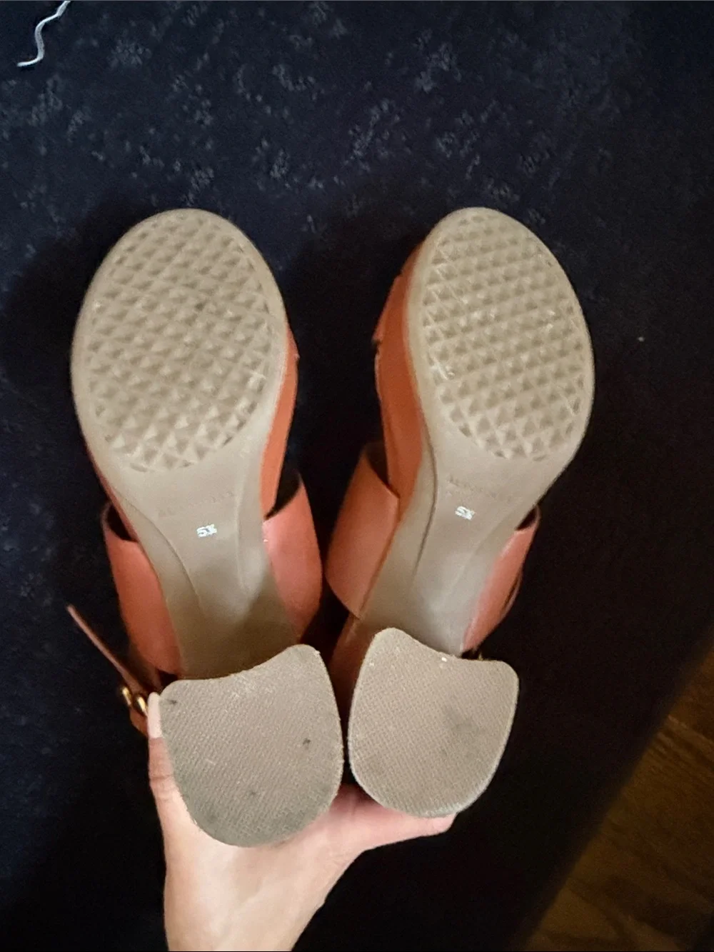 AEROSOLES Warm Brown Leather Two-Band Buckle Sandals